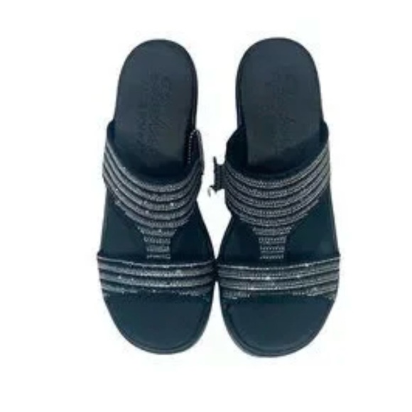 Skechers Black and Silver Women's Sandals - Picture 7 of 7